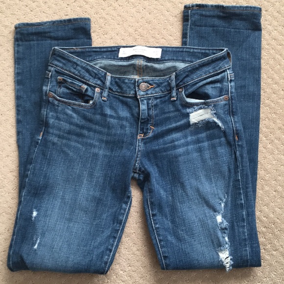 Abercrombie & Fitch Skinny Torn Jeans Sz 4L - Picture 3 of 5